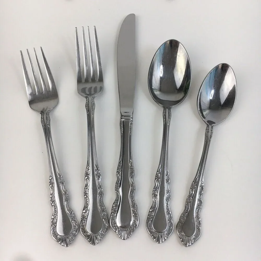 20pc FLORAL TIARA Reed & Barton Select Stainless Flatware  Forks Service for 4